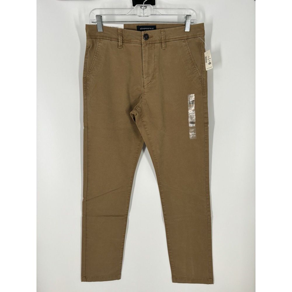 Aeropostale‎ Slim Straight Stretch Chinos Khakis Tan Beige Pants Aero Size 29x32